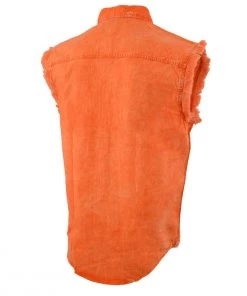Biker Clothing Co. MDM11682.152 Men’s Orange And Beige Sleeveless Shirt