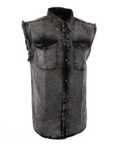 Riding Gear Biker Clothing Co. MDM11683.45 Men’s Beige And Black Sleeveless Shirt