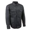 Motorcycle Protective Shirts Milwaukee Leather MDM1603 Men’s Black Waxy Coated Snap Front Shirt