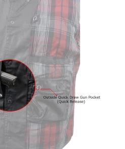 Motorcycle Protective Shirts Milwaukee Leather MDM1603 Men’s Black Waxy Coated Snap Front Shirt