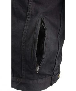 Motorcycle Jackets Milwaukee Leather MDM3020 Men's Black Denim 5-in-1 Club Style Vest With Removable Hoodie