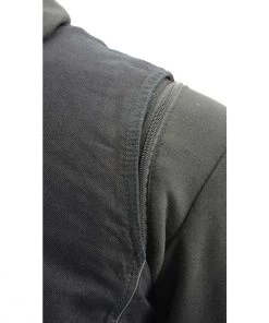 Motorcycle Jackets Milwaukee Leather MDM3020 Men's Black Denim 5-in-1 Club Style Vest With Removable Hoodie