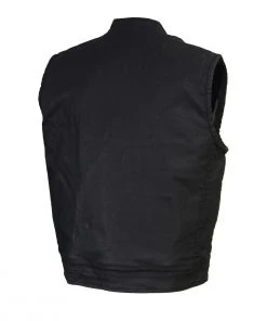 Motorcycle Protective Shirts Milwaukee Leather MDM3025 Men’s Black Waxy Coated Denim Club Style Vest