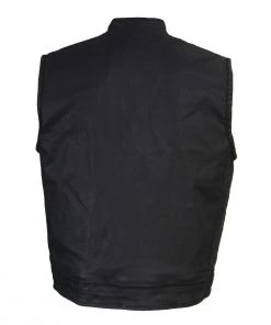 Motorcycle Protective Shirts Milwaukee Leather MDM3025 Men’s Black Waxy Coated Denim Club Style Vest