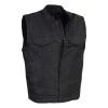 Motorcycle Protective Shirts Milwaukee Leather MDM3025 Men’s Black Waxy Coated Denim Club Style Vest