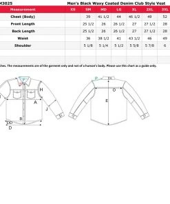 Motorcycle Protective Shirts Milwaukee Leather MDM3025 Men’s Black Waxy Coated Denim Club Style Vest