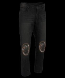 Milwaukee Leather MDM5000 Men's Black Armored Denim Jeans Reinforced With Aramid By DuPont Fibers Motorcycle Pants & Chaps