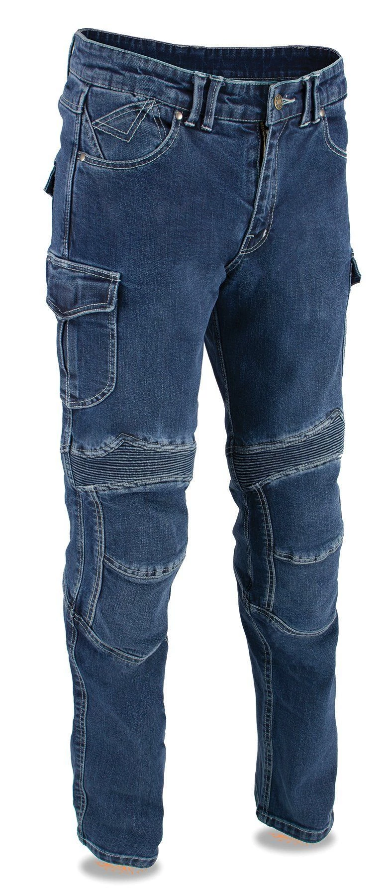 Milwaukee Leather MDM5012 Men's Blue Armored Straight Cut Denim Jeans Reinforced With Aramid By DuPont Fibers