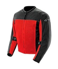 Joe Rocket 'Velocity' Mens Black And Red Mesh Motorcycle Jacket