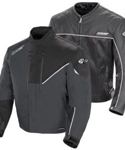 Joe Rocket Men's Alter Ego 4.1 Black And Gun Metal Waterproof Extreme Condition Textile Armor Jacket