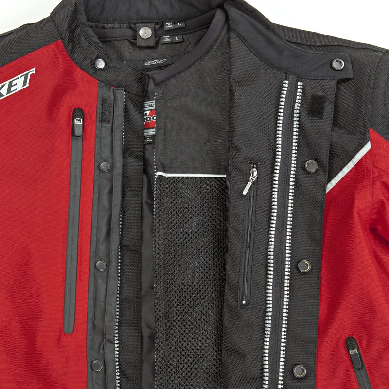 Motorcycle Jackets Joe Rocket Men's Alter Ego 4.1 Red And Black Waterproof Extreme Condition Textile Armor Jacket