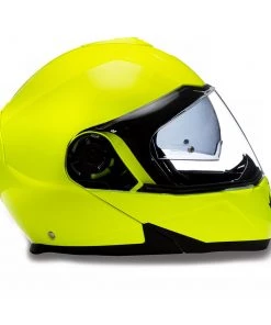 Riding Gear Daytona Helmets MG1-FY ‘Glide’ Fluorescent Yellow DOT Modular Helmet