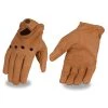 Riding Gear Milwaukee Leather MG7508 Men's Saddle Tan Leather Driving Gloves With Wrist Snap