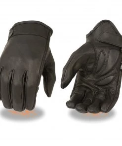 Milwaukee Leather MG7510 Men's 'Gel Palm' Black Short Wrist Leather Gloves