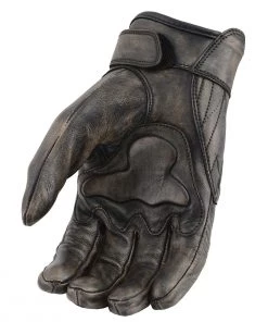 Milwaukee Leather MG7514 Men's Distressed Brown Leather Gloves With Gel Palm And Knuckle Protectors