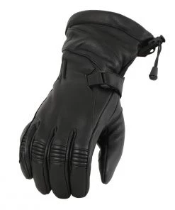 Riding Gear Milwaukee Leather MG7518 Men's Black Deerskin Leather Gauntlet Gloves