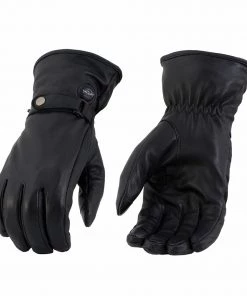Milwaukee Leather MG7519SET Men’s Black Heated ‘Fashion Gloves’ With I-Touch Technology (Rechargeable Battery Pack Included)
