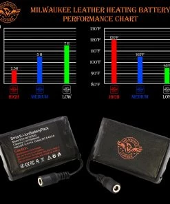 Milwaukee Leather MG7519SET Men’s Black Heated ‘Fashion Gloves’ With I-Touch Technology (Rechargeable Battery Pack Included)