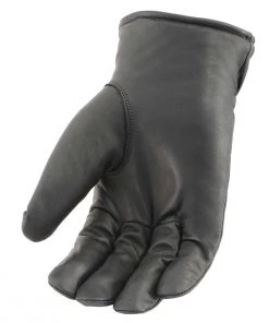 Milwaukee Leather MG7523 Men’s Black Leather Waterproof Cruiser Gloves With Gel Palm