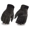 Milwaukee Leather MG7525 Men's 'iTouch' Black Leather Riding Gloves With Stretch Knuckles
