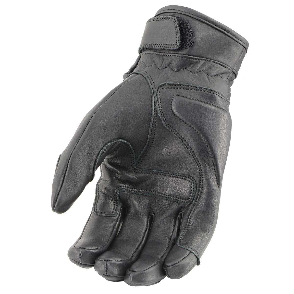 Riding Gear Milwaukee Leather MG7526 Men’s Black Leather Perforated Racer Gloves With Gel Palm