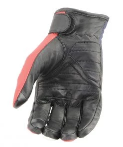 Milwaukee Leather MG7527 Men’s ‘Stars And Stripes’ Leather Gloves With ITouch Fingers Riding Gear