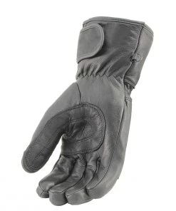 Riding Gear Milwaukee Leather MG7534 Men's Black Deerskin Gauntlet Gloves With Cinch Wrist