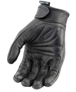 Cool-Tec Gloves Milwaukee Leather MG7536 Men’s Black'Cool-Tec' Leather Riding Gloves With Flex Knuckles
