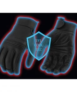 Cool-Tec Gloves Milwaukee Leather MG7536 Men’s Black'Cool-Tec' Leather Riding Gloves With Flex Knuckles