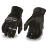 Riding Gear Milwaukee Leather MG7540 Men's 'Hard Knuckles' Black Leather Racer Gloves With Elasticized Fingers