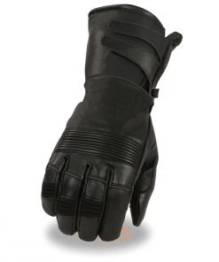 Milwaukee Leather MG7550 Men's Black Thermal Lined Gauntlet Gloves With Extra Long Cuff Riding Gear