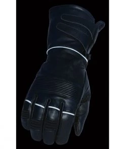 Milwaukee Leather MG7550 Men's Black Thermal Lined Gauntlet Gloves With Extra Long Cuff Riding Gear