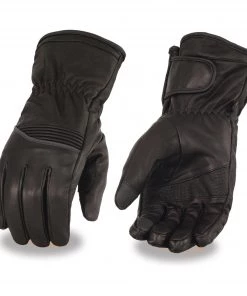 Riding Gear Milwaukee Leather MG7551 Men's Black'i-Touch Screen' Waterproof Leather Gauntlet Gloves With Flex Knuckles