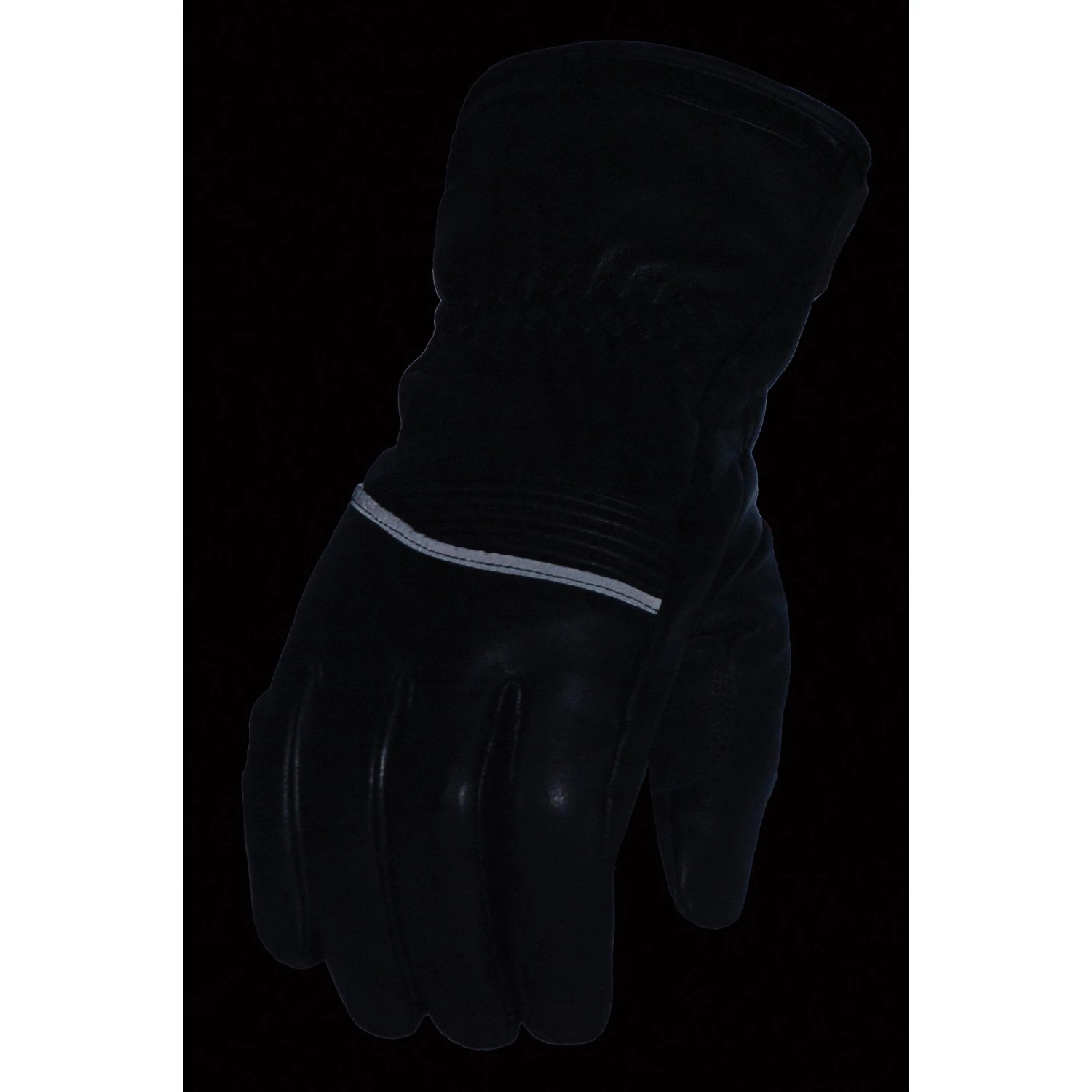 Riding Gear Milwaukee Leather MG7551 Men's Black 'i-Touch Screen' Waterproof Leather Gauntlet Gloves With Flex Knuckles