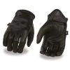 Riding Gear Milwaukee Leather MG7570 Men's ‘Reflective Skull’ Black Leather Gloves With Gel Palm