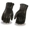 Riding Gear Milwaukee Leather MG7575 Men's Black Premium Leather Long Wrist Gloves With Zipper Top