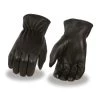 Riding Gear Milwaukee Leather MG7595 Men's Black Unlined Deerskin Gloves With Cinch Wrist