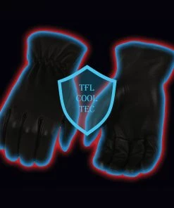 Milwaukee Leather MG7596 Men’s Black ‘Cool-Tec’ Leather ‘Cinch Wrist’ Unlined Deerskin Gloves
