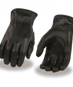 Milwaukee Leather MG7715 Ladies 'Thermal Lined' Black Leather Gloves With Cinch Wrist Riding Gear