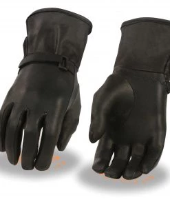 Riding Gear Milwaukee Leather MG7725 Ladies Black Lightly Lined Gauntlet Leather Gloves