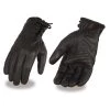 Riding Gear Milwaukee Leather MG7745 Ladies 'Laced Wrist' Black Deerskin Leather Gloves With Gel Palms