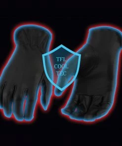 Cool-Tec Gloves Milwaukee Leather MG7797 Women's Black'Cool-Tec' Leather ‘Cinch Wrist’ Riding Gloves
