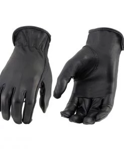 Cool-Tec Gloves Milwaukee Leather MG7797 Women's Black 'Cool-Tec' Leather ‘Cinch Wrist’ Riding Gloves