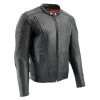 Milwaukee Leather ML1010 Men's Side Lace Vented Black Leather Scooter Jacket Leather Motorcycle Jackets