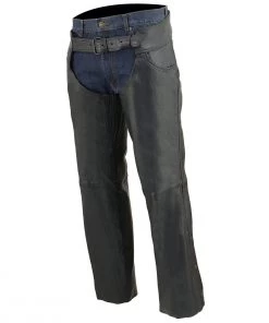 Motorcycle Pants & Chaps Milwaukee Leather ML1125 Men's Classic Black Braided Jean Style Leather Chaps