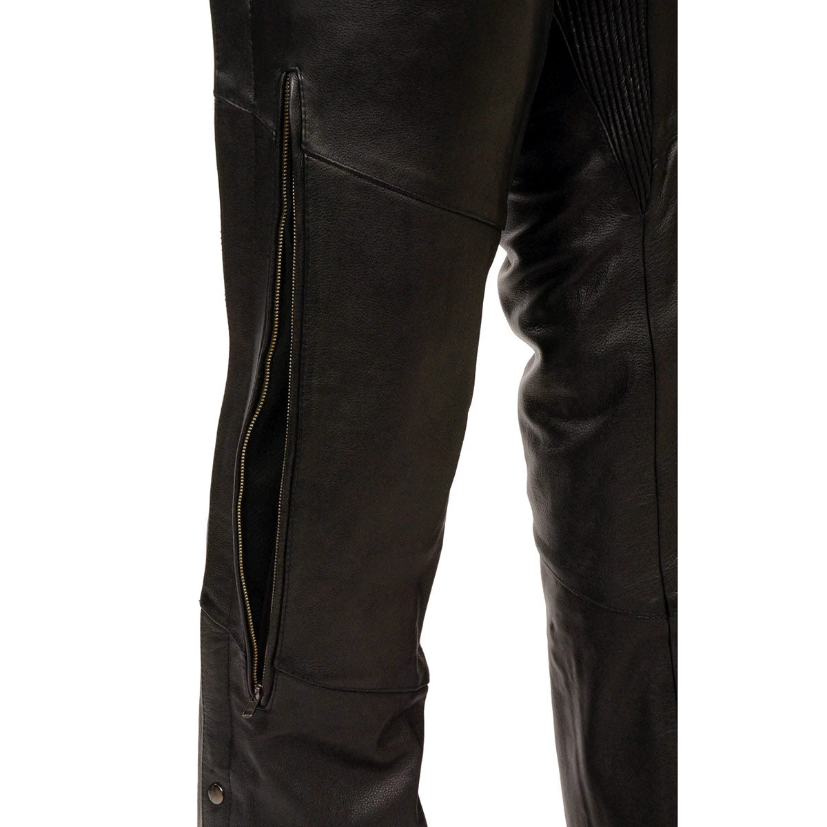 Milwaukee Leather ML1129 Men's Black 'Vented' Leather Chaps With Stretch Thighs