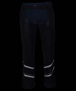 Milwaukee Leather ML1144 Men's Black Leather Vented Chaps With Reflective Piping