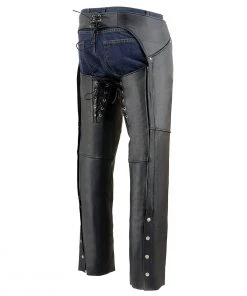 Milwaukee Leather ML1173 Women's Classic Black Leather Hip Chaps Motorycle Pants & Chaps