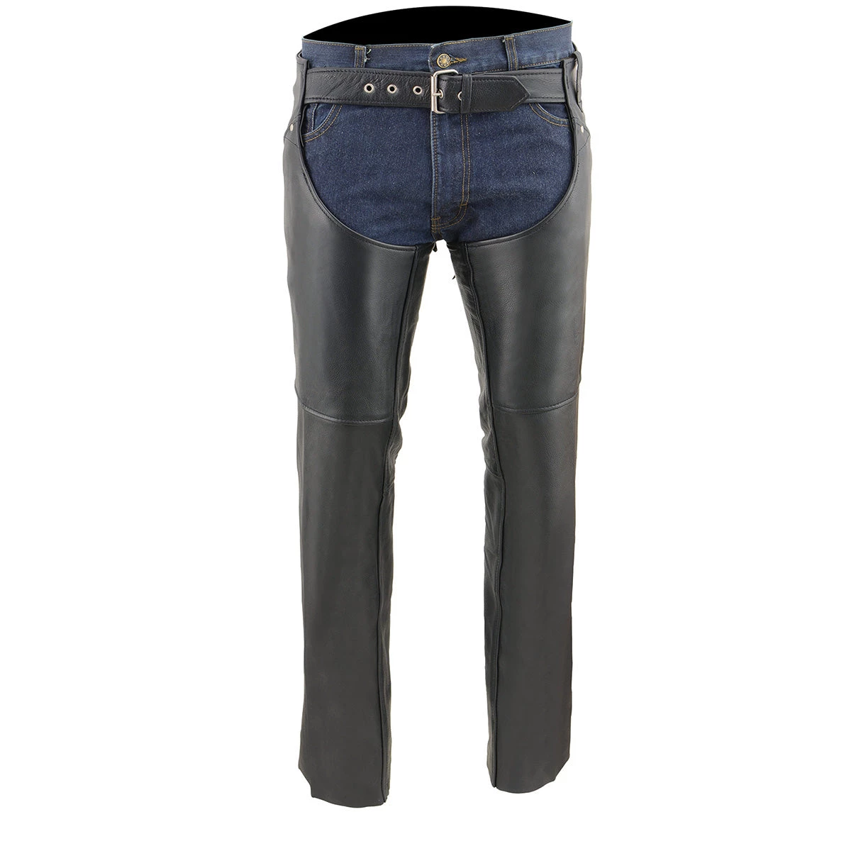 Milwaukee Leather SH1173 Women's Black Classic Hip Pocket Leather Chaps Motorycle Pants & Chaps