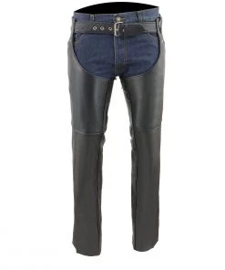 Milwaukee Leather ML1173 Women's Classic Black Leather Hip Chaps Motorycle Pants & Chaps